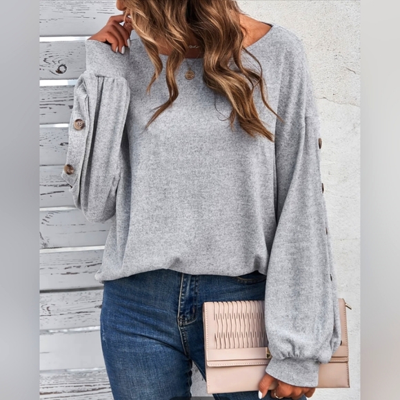 Drop Shoulder Crew Neck Shirt - Picture 2 of 6